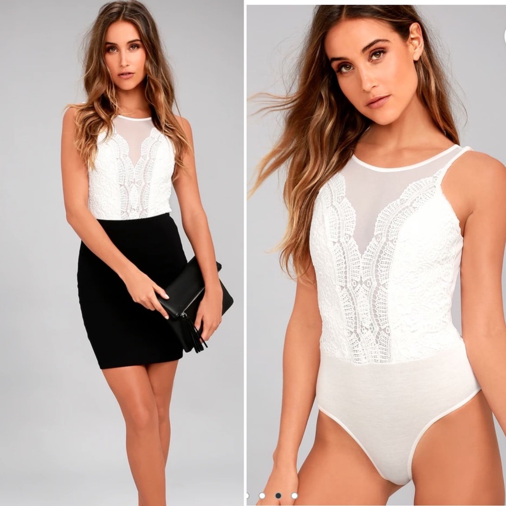 Lulu’s Cali Cantina White Lace Bodysuit
